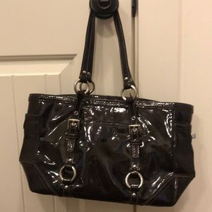Paten leather coach bag